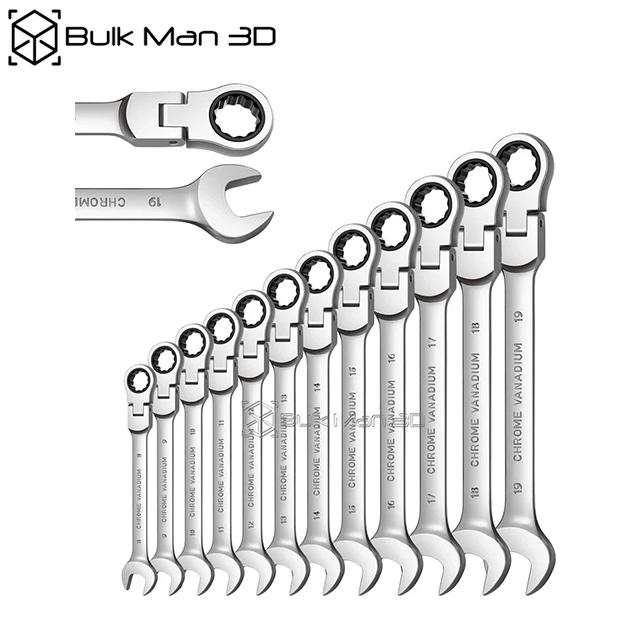 Flexible Head 6-27mm Ratcheting Wrench Metric Ratchet Combination Ended Gear Key Spanner Repair Tool TL01-6