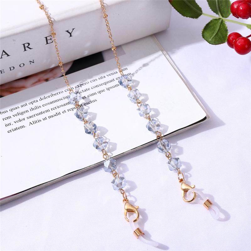 Handmade Crystal Necklace Glasses Mask Chain Strap Lanyard Fashion Jewelry Lanyard Sunglasses Face Mask Chain Anti-lost Strap