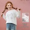 ASK JUNIOR Girls' Faux Layered Lace Bow Long Sleeve T-Shirt