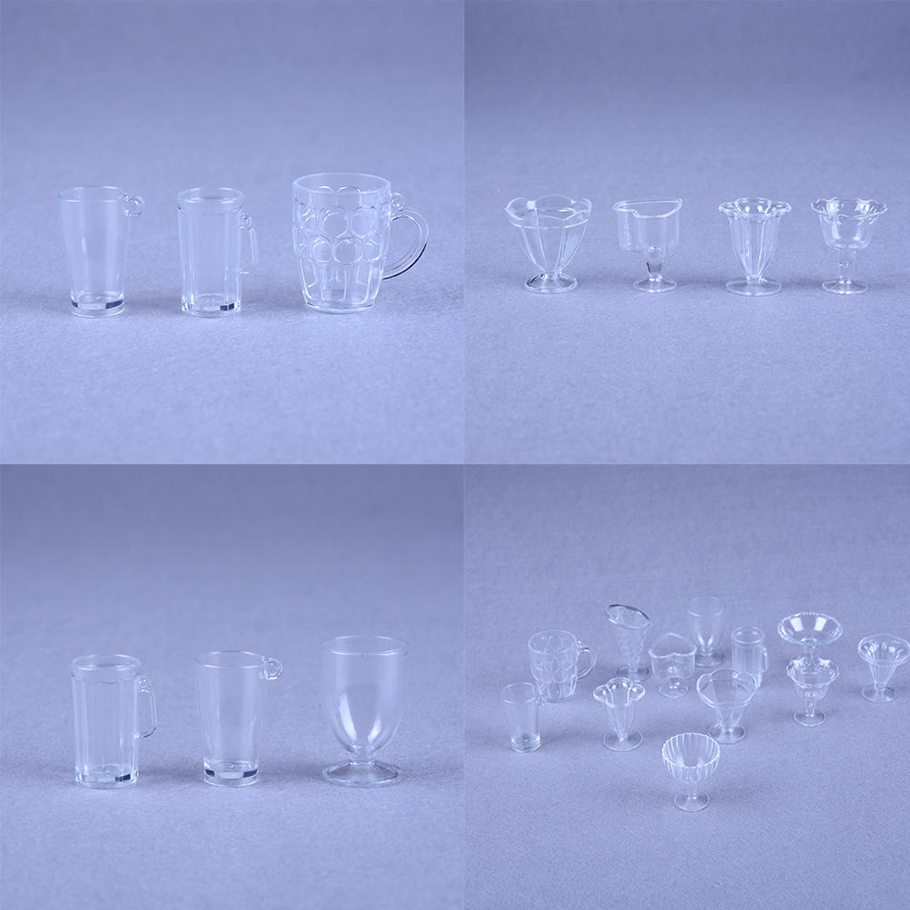 30 un.//Set Mini transparente Bebida Tazas Plato Plato Vajilla miniaturas BL