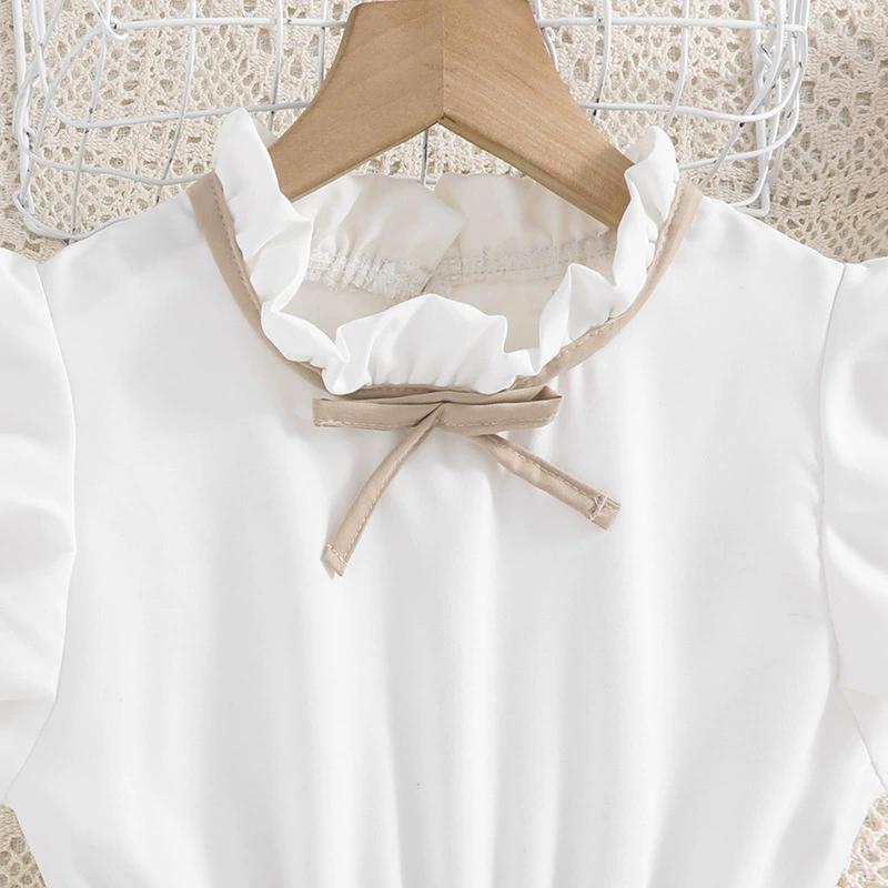 Dvoudílné princeznovské šaty Dětské šaty pro panenku Jarní a letní šaty v kolejním stylu