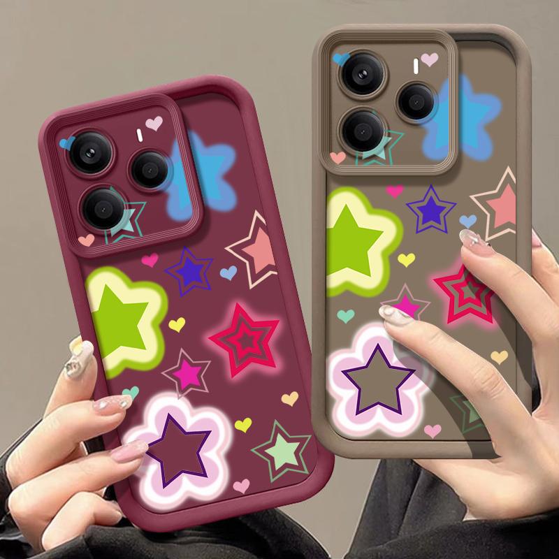 Blended Colorful Stars Pattern Case For Xiaomi Redmi Note 14 13 Pro 5G 4G 12 11 Funda Xiaomi 14T 13T 11T Pro Shockproof Bumper Silicone Cover