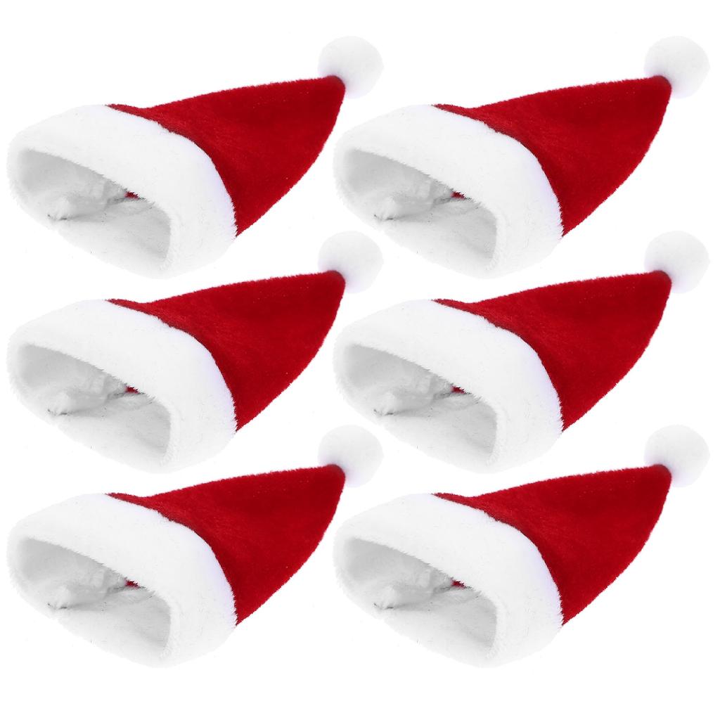 10pcs Mini Christmas Hat Red White Lollipop Candy Cover Cap Xmas Party Decoration Holiday Craft Supply Kitchen Bar Tools