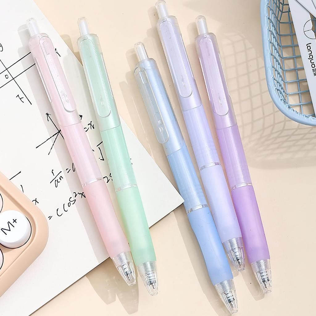 5pcs Coffee Time Gel Pens Set Milk Foam 0.5mm Ballpoint Black Color Gel Ink for Writing Office School
