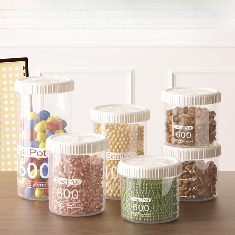 Food-grade Transparent Plastic Sealed Jars, Grain Storage Boxes, Kitchen Storage Jars, Moisture-proof, Insect-proof and Fresh-keeping Jars