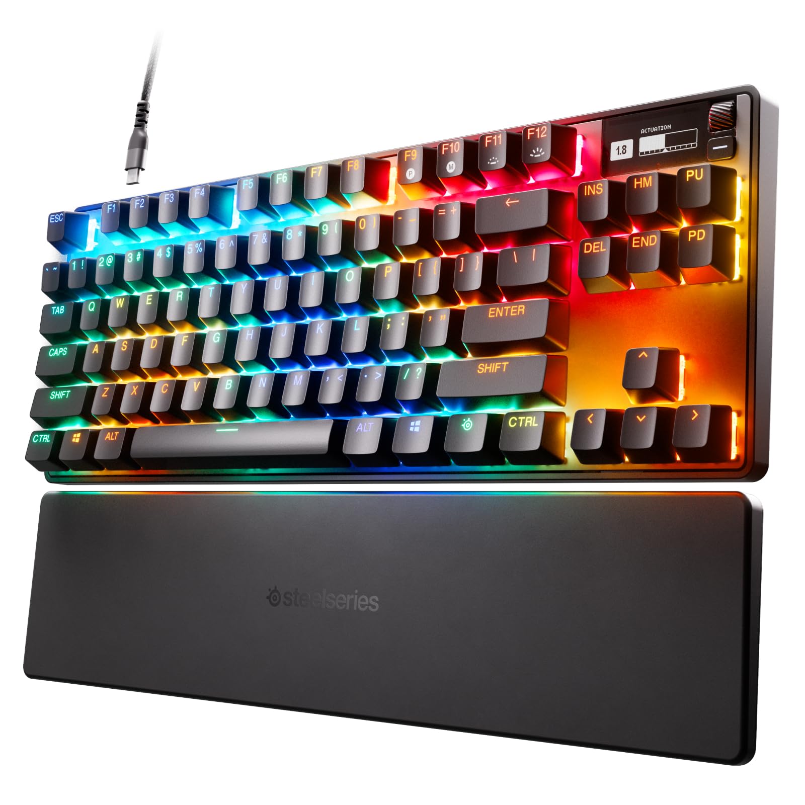 

SteelSeries Apex Pro TKL USB Mechanical Gaming Keyboard – World s Fastest Mechanical Switches, Sleek OLED Display, Compact Form Factor, Backlit RGB