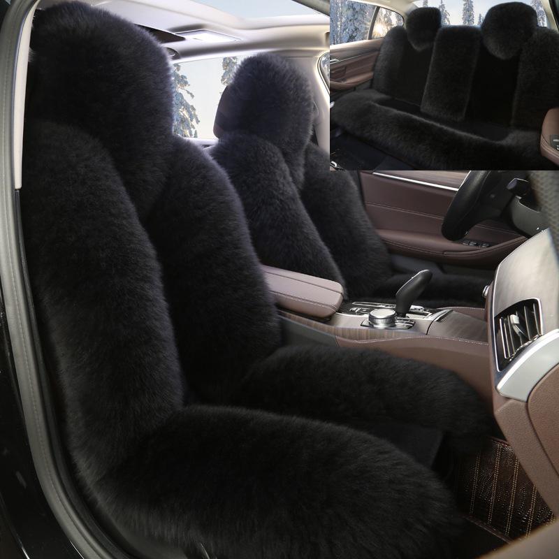 Universal Faux Wool Plush Car Seat Cushion - Winter Fur Seat Cover