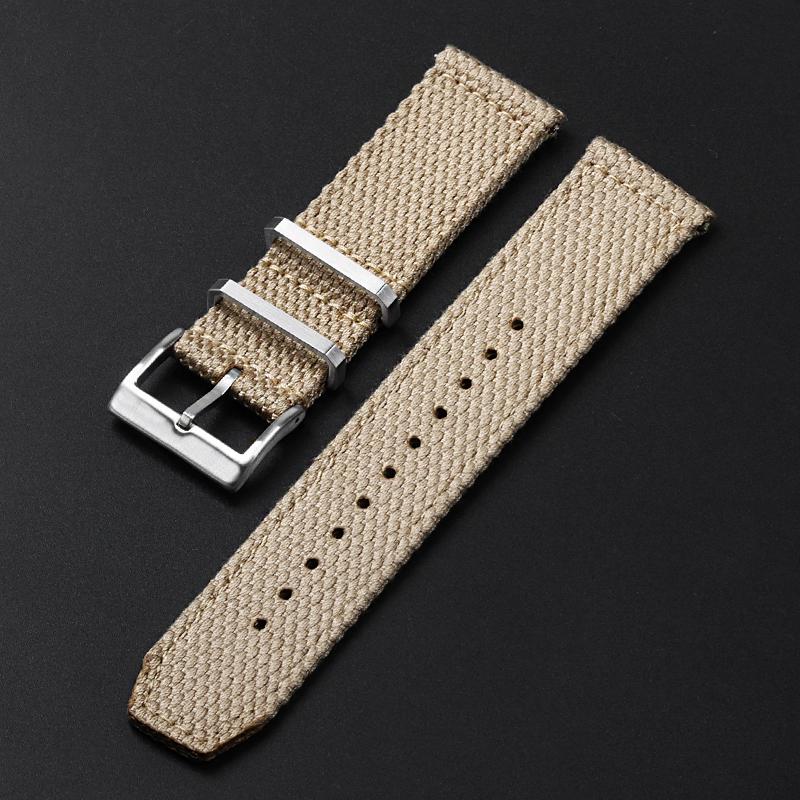 

20mm 22mm Genuine Linen Nylon Watch Strap Business Cotton Fabric Bracelet Breathable Woven Sports Strap for Omega for Men Women 20mm