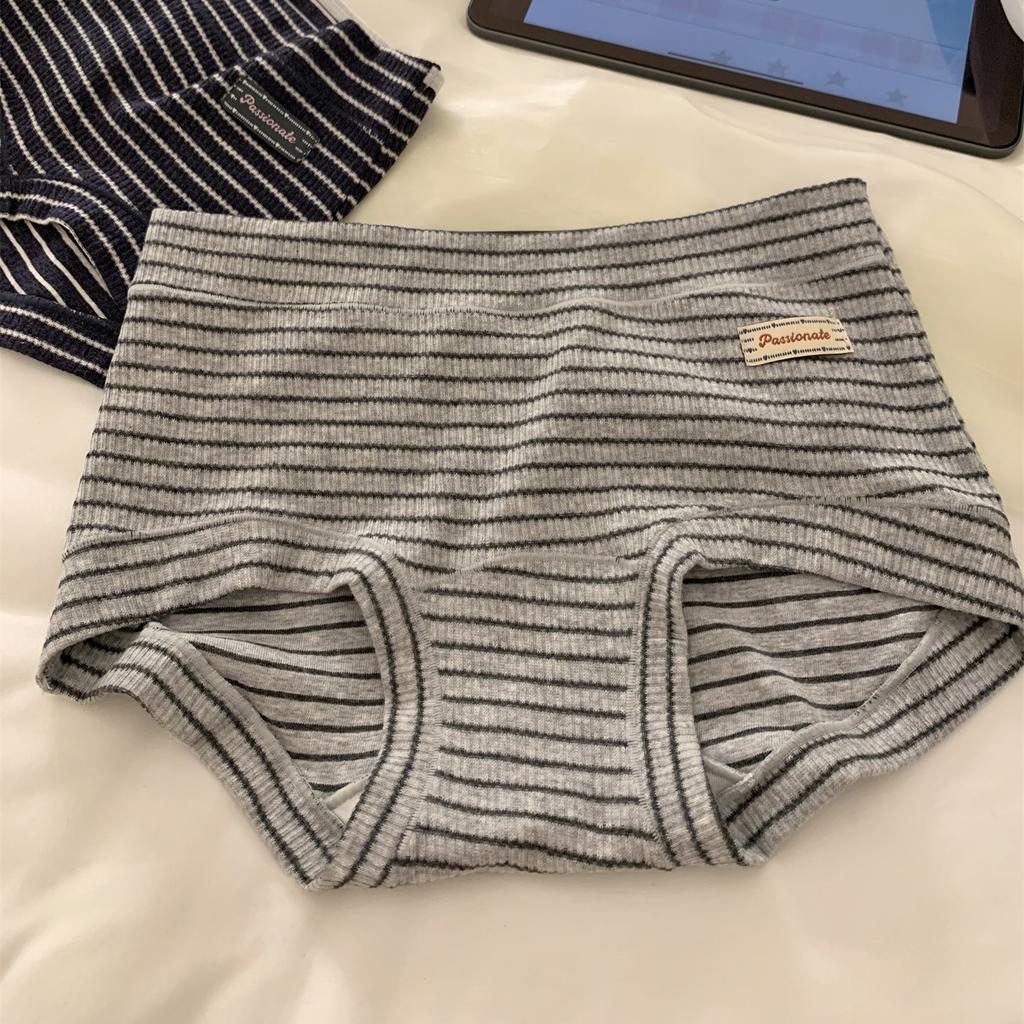 Slip Sportivi a Strisce Retrò in Puro Cotone 10A Antibatterici da Donna per Primavera e Autunno