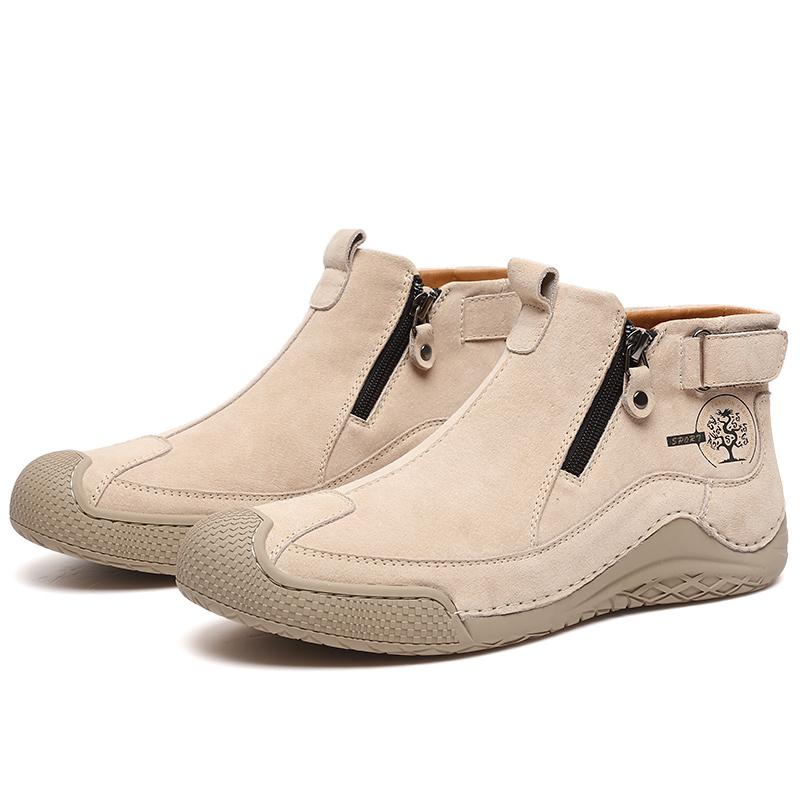 

Сапоги из спилка ручной работы, мужская обувь, удобные ботильоны для мужчин, повседневная обувь, обувь для инструментов большого размера 44 песочный