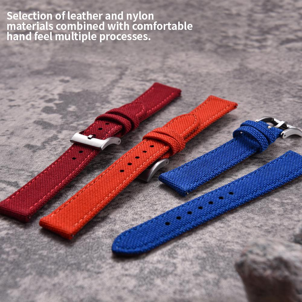 2025 Novo Pulseira de Lona de Nylon de Liberação Rápida de 18/20/22mm Para Samsung Galaxy Watch Huawei GT4 Pulseira de Couro Militar Vintage