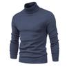 Men's High Collar Casual Knitted Pullover Sweater for Autumn and Winter
