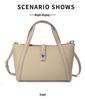 2025 Handheld Crossbody Cowhide Bucket Bag for Office Workers - Large Capacity