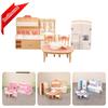 1 sada 1:12 Panenkovský dům Miniaturní dvoudveřová lednice Jídelní stůl Nábytek Model Dekor Hračka