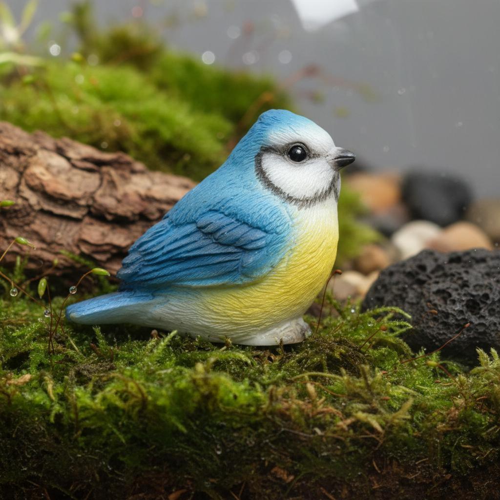 Harz-Vogelfigur Realistisches Design Kleine Finkenstatue Mini-Harzvogel Handbemalte Miniatur-Landschaftsdekoration für Heimwerker