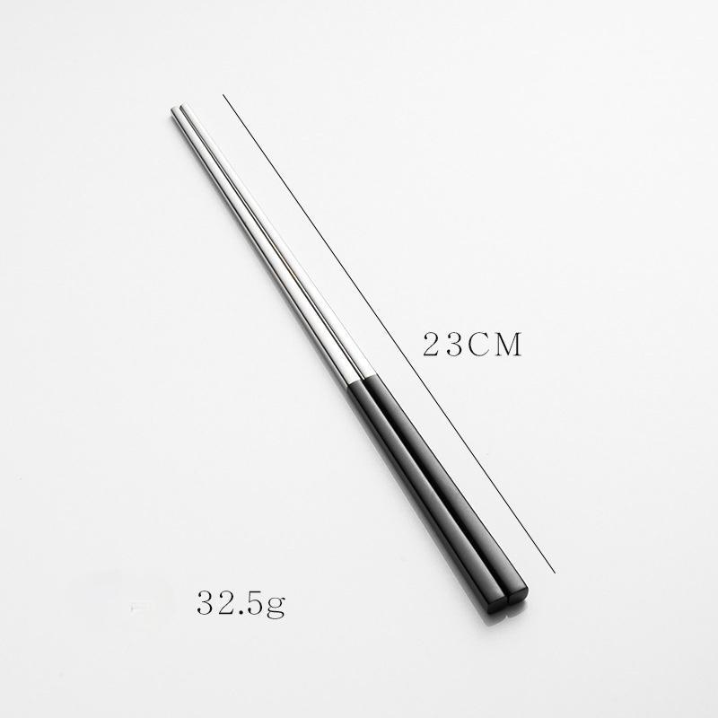 304 Stainless Steel Square Chopsticks Titanium Gold Rose Sushi Colorful Chinese Japanese Chopsticks