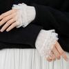 New Fake Sleeves for Women Autumn Winter Sweater Decorative Lace White False Sleeves Pleated Wrist Pleated Fake Cuff