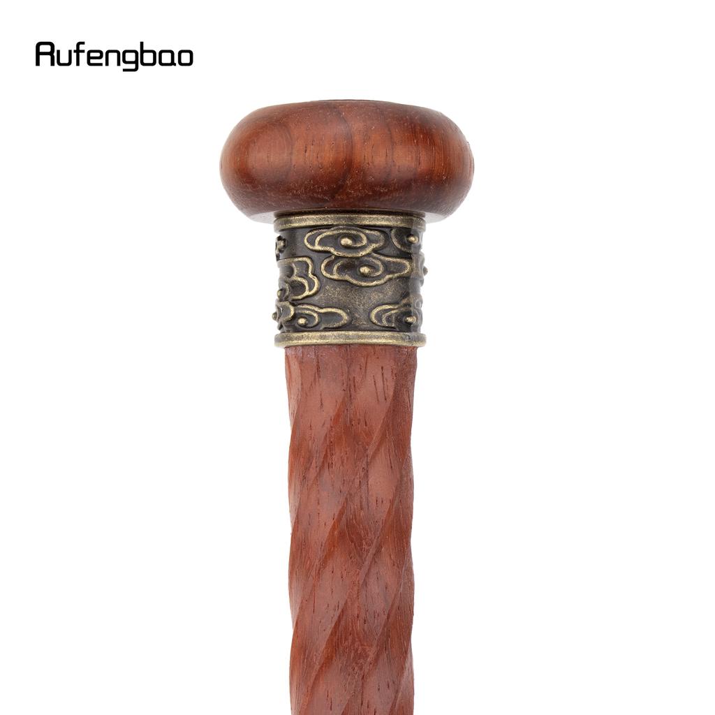 Copper Rotate Round Wooden Traditional Fashion Stick Decorative Cospaly Party Wood Cane Halloween Wand 95cm