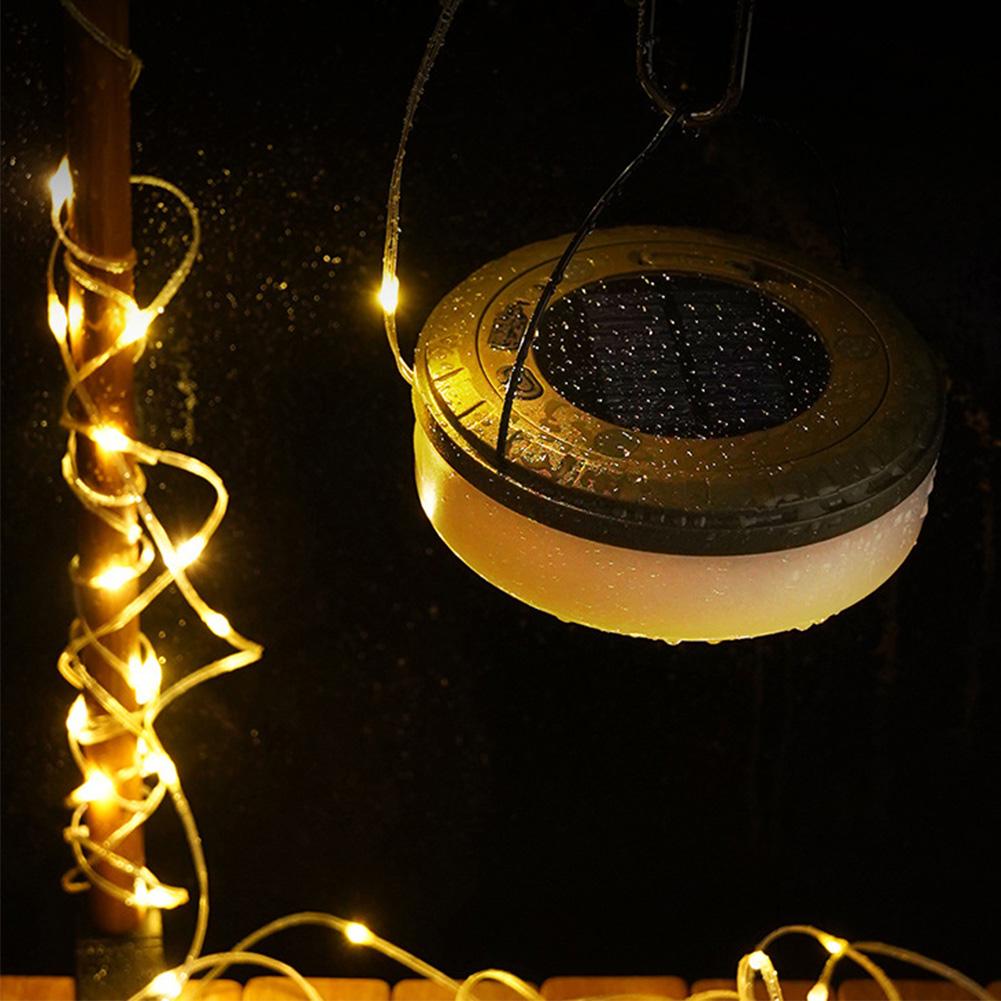 Solar Camping String Lights Rechargeable Camping Lantern Waterproof Hanging Tent Light Camping Light for Hiking Yard Decorations