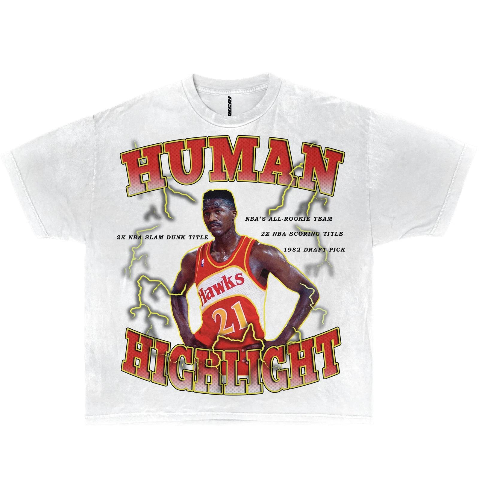 

Dominque Wilkins Career Awards Human Boxy Vintage Basketball Shirts Y2K Oversize S