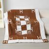 Fleece Blanket Single Blanket Air-Conditioned Blanket Sofa Cover Blanket Nap Blanket Blanket H-Letter Aviation Flight Blanket