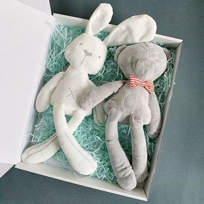 Cute Long Ear Bunny Plush Doll Cartoon Stuffed Animals Rabbit Bear Soft Baby Accompany Sleeping Pillow Girl Soothing Toys Gift
