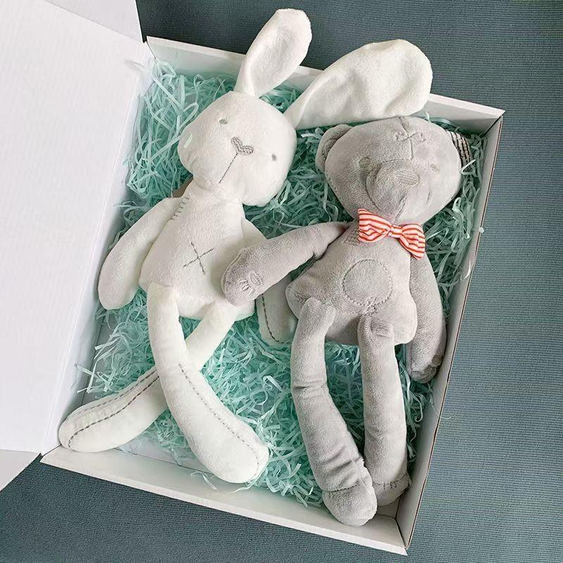 Cute Long Ear Bunny Plush Doll Cartoon Stuffed Animals Rabbit Bear Soft Baby Accompany Sleeping Pillow Girl Soothing Toys Gift