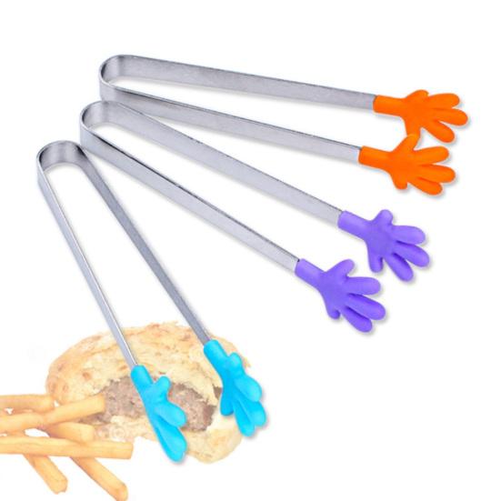 Kleine Palm Edelstahl Silikon Zucker Tong Lebensmittel Clip Clamp Home Küche Werkzeug