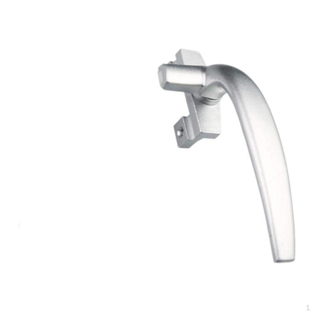 Pane Handle, Aluminum Alloy Locking Sliding Door Pull, Security Silver Gray 38Left
