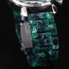 Salvatore Mara Watch Faceted Glass Chronograph Acetate Belt Gradient Men's Green Gold SM19104A-SSGRGD