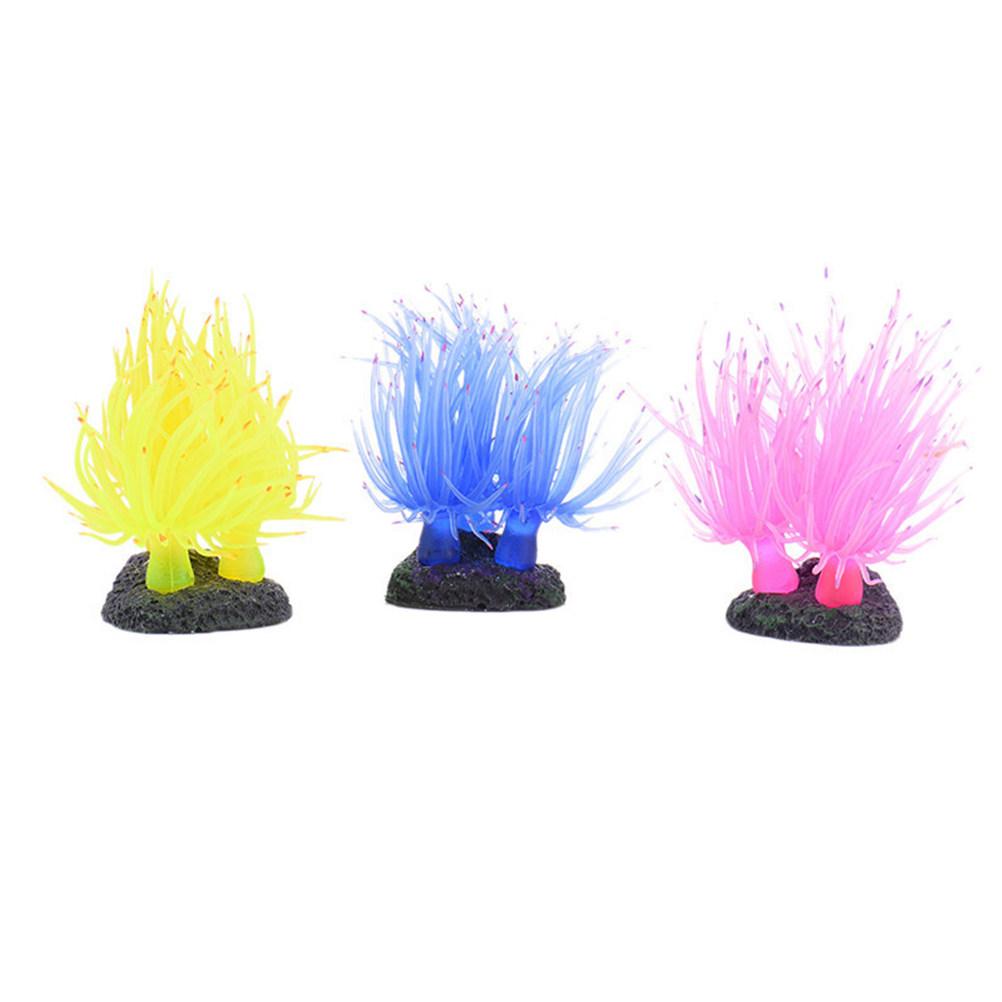 Artificial Pink Sea Anemone Coral Aquarium Decoration Fish Tank Ornament Lifelike Soft Flexible Non Algae Causing Water