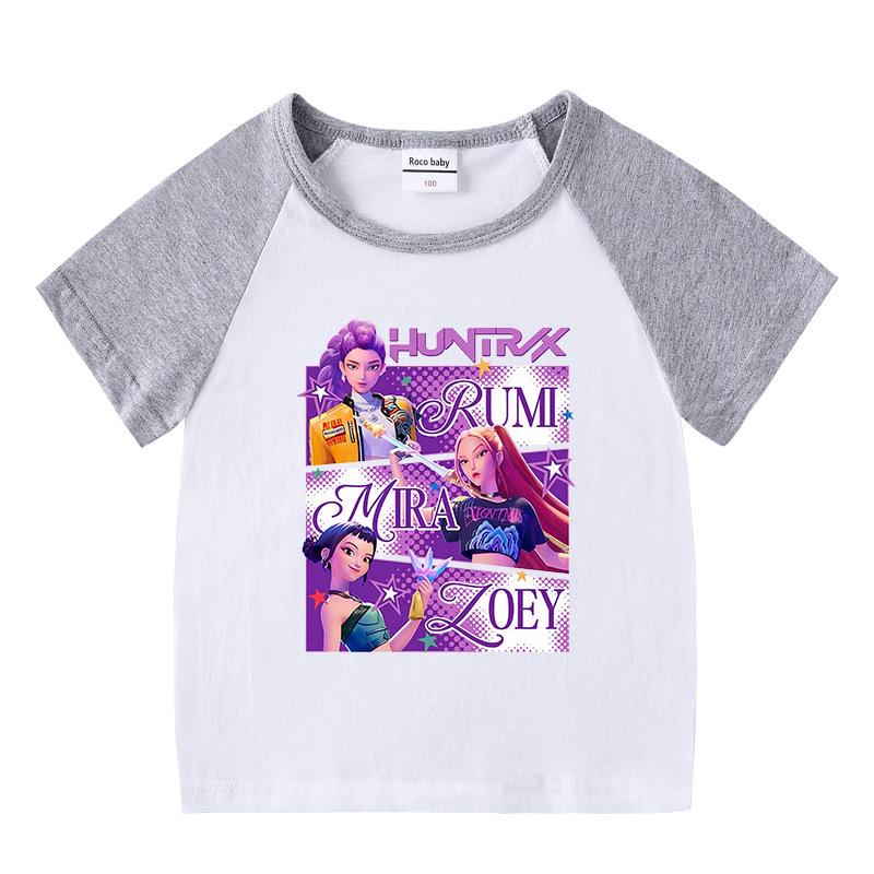 Completo Due Pezzi Kpop Demon Slayer per Bambini: T-shirt a maniche corte e pantaloncini 130cm