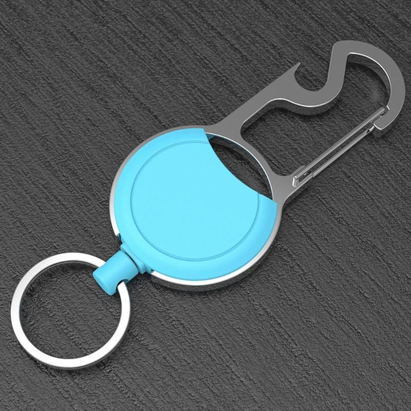 Strong Casing Keychains Retractable Badge Holder Nylon Woven Rope Keyring Coiled