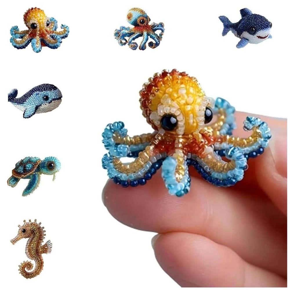 Animals Sea Creature Beaded Embroidery Kits Embroidery 3D Beadwork Craft Kit  for Craft Lovers