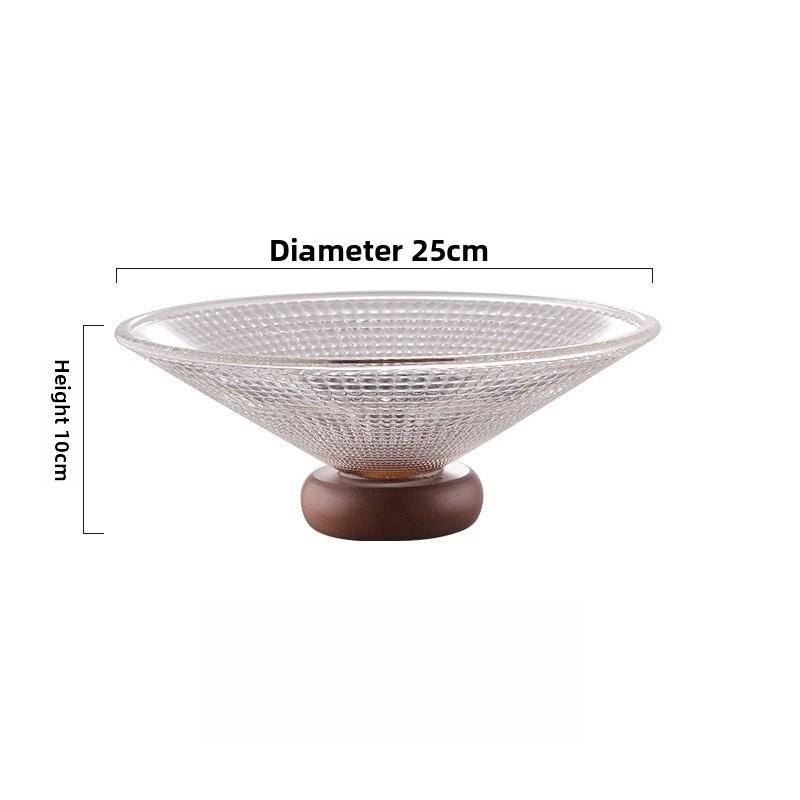 

1 шт. Стеклянная фруктовница Основание из каучукового дерева Высококлассная Легкая Роскошь На высокой ножке Ресепшн Высокая ценность Фруктовница Бытовые Закуски