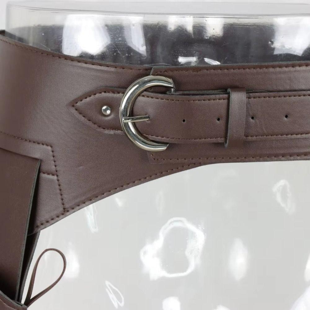 PU Leather Waist Strap Belt Pin-Buckle Adjustable Leg Pouch Leg Hanging Pouch Medieval Costume