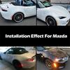 4Pcs Car Front Amber+Rear Red LED Side Marker Light For Mazda Miata Mx-5 2016-Up
