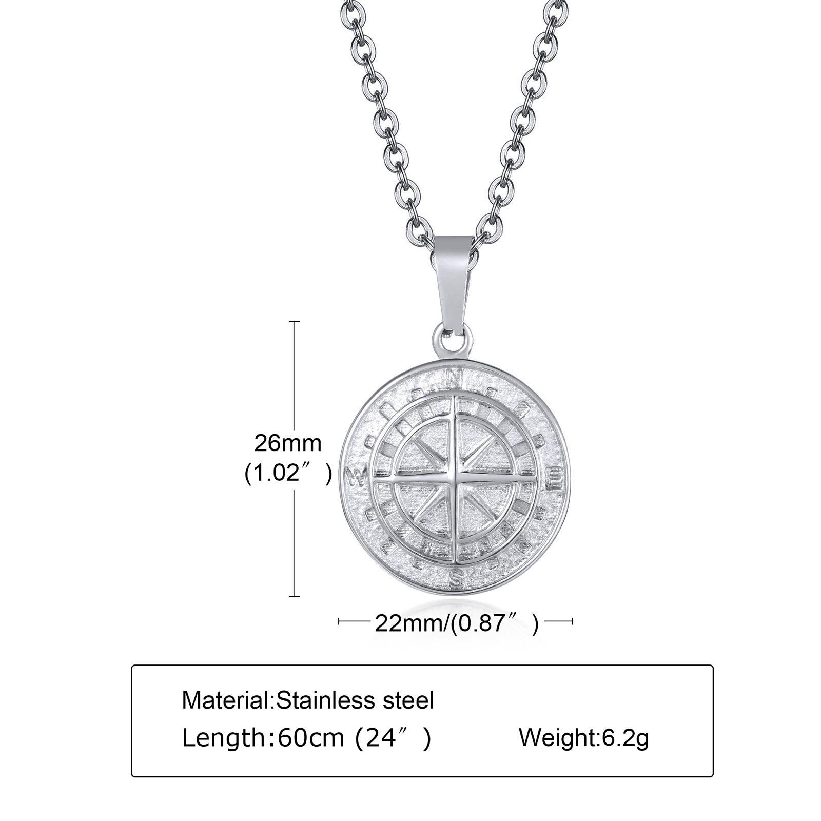 

Gold Color Men Compass Necklaces,Vintage Viking North Star Anchor Medal,Stainless Steel Pendant for Male Dad Boy Gift Birthday