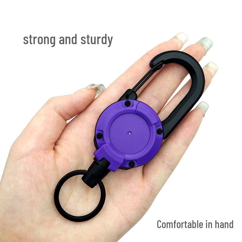 Outdoor Tactical Easy-Pull Telescopic Wire Rope Multifunction Keychain - Anti-Lost, Easy-Rebound