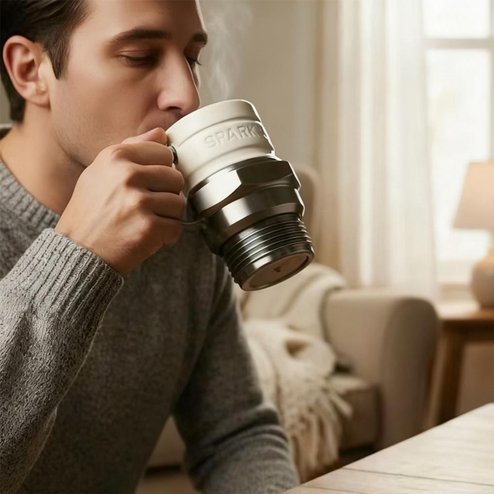 Spark Plug Coffee Mug Stainless Steel Resin Automotive Coffee Cup Cyberpunk Home Office Mugs for Car Lovers Christmas Gifts