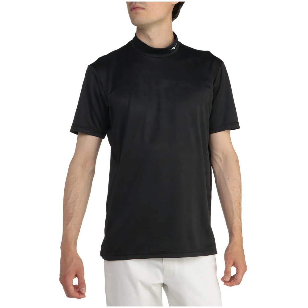

Mizuno Golf Wear Double Jacquard Short Sleeve Mock Neck Size M Shirt, Stretch, Moisture-Wicking, Quick-Drying, Black, (E2MA2023) чёрный