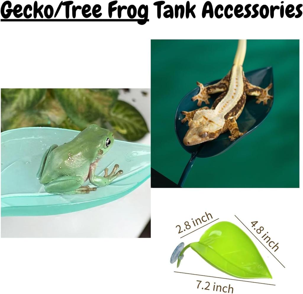 Animal Habitat Leaf Suction Cup Reptile Basking Area Resting Terrace Suction Cups Accessories Simulated Leaves for Geckos