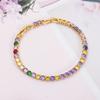 Gold-set Zircon Gemstone And Diamond Full Diamond Bracelet