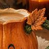 Pumpkin Coffee Mug Smiling Face with Vine Handle And Leaf Design, Resin Spooky Holiday Gift Cup, Creative Water Cup for Halloween Home