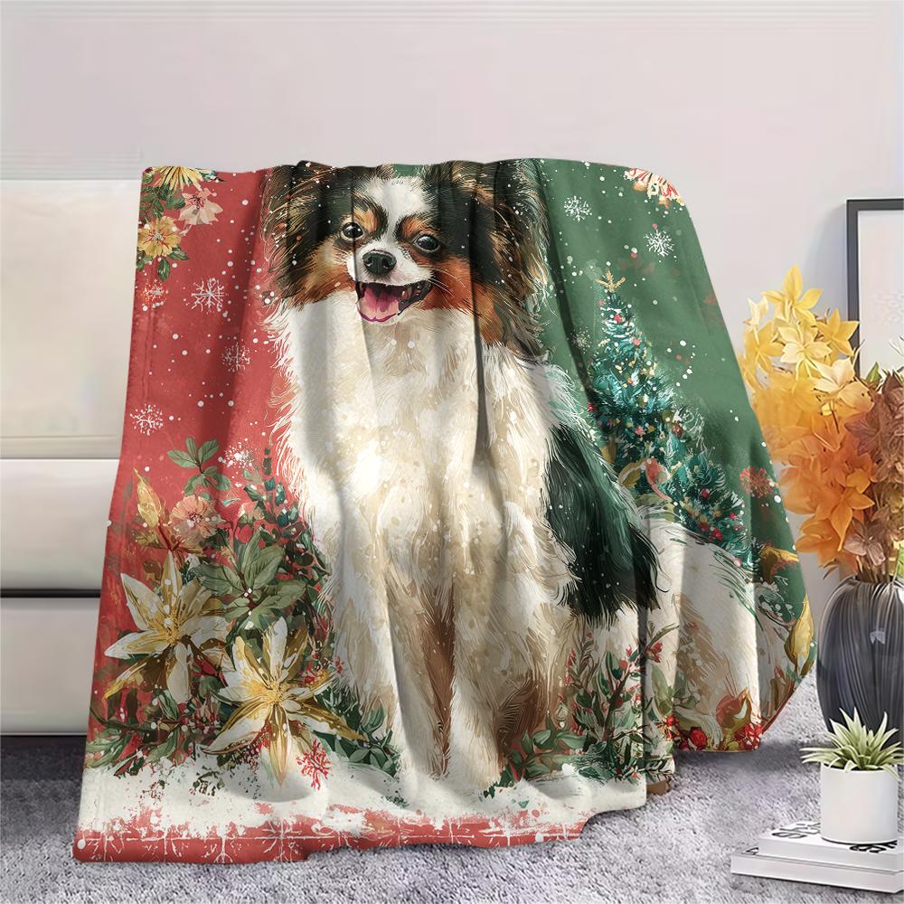 Krásná Papillon, vzorovaná flanelová deka, Vysoká kvalita, Pohodlná pro všechna roční období, Domácí dekorace, Teplo a pohodlí, Perfektní pro dárky.