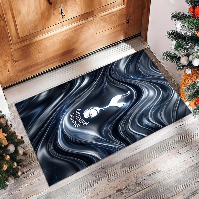 Tottenham Hotspur Bedrukte Flanellen Vloerkleed Antislip Zacht Polyester Vloerkleed Binnen Decoratie Mat voor Slaapkamer Woonkamer Bank