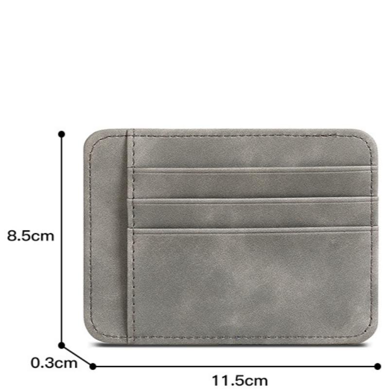 Multi-card Slot Solid Color Portable Leather Card Case Unisex Bank Credit Card ID Bus Card Holder Travel Organizer Wallets