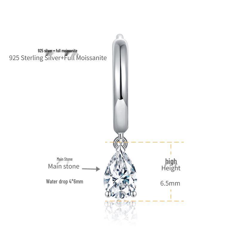 2025 4*6mm Teardrop Moissanite Earrings, Diamond-Tested, S925 Silver with 18k Gold Plating