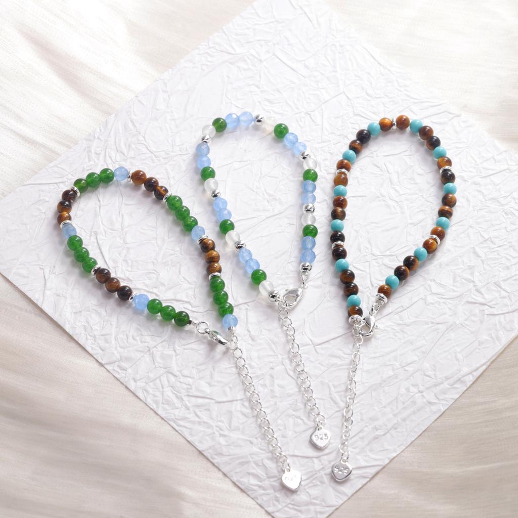 VENTFILLE 925 Sterling Silver Natural Crystal Original Beads Peace Elegant Bracelet For Women Versatile Jewelry Gift Dropship