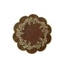 Embroidered Fabric Round Placemat With Oilresistant Surface For Kitchen Use